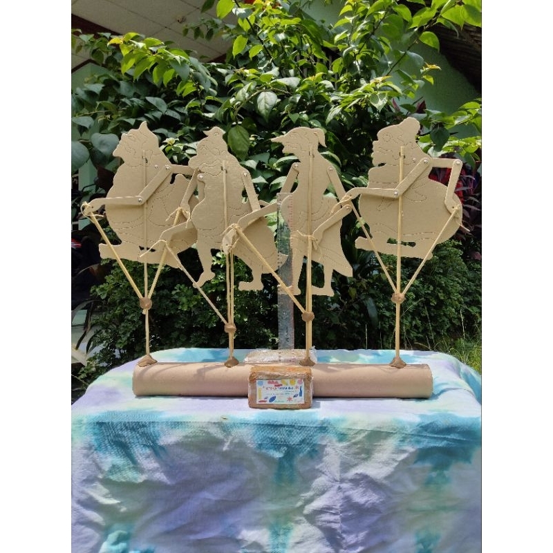 wayang kertas 1set PUNAKAWAN (4 karakter/4pcs )| prakarya edukasi anak TK, SD, SMP, SMA