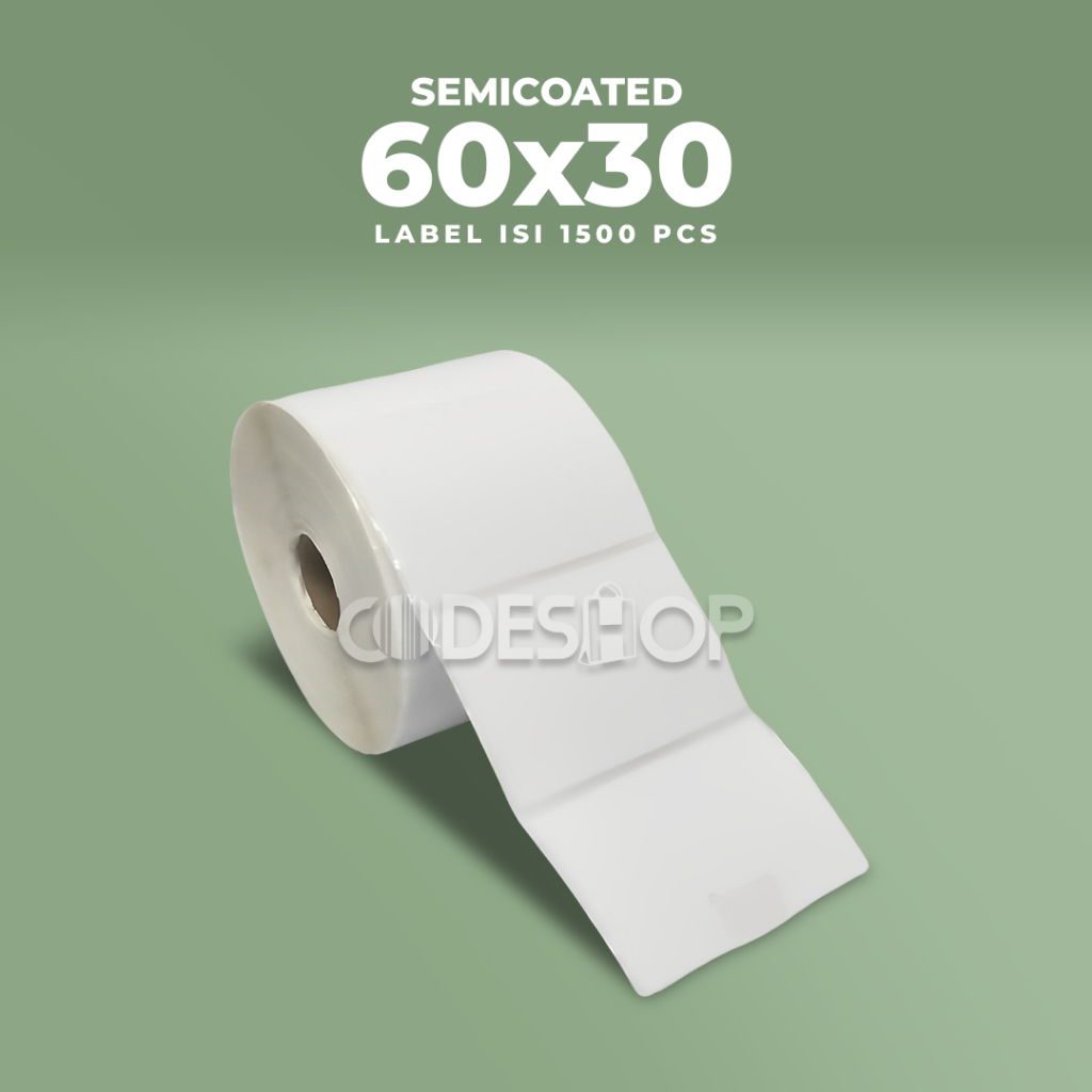 

LABEL PRINTER BARCODE 60x30mm 1 Line SEMICOATED Core 1 inch