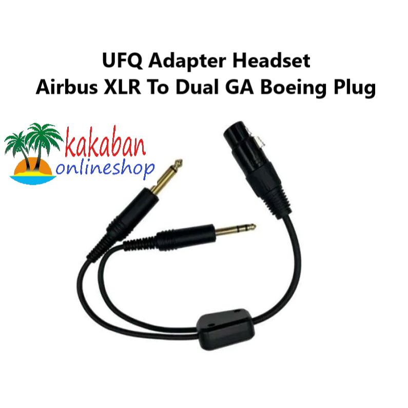 UFQ Adapter Headset Airbus XLR To Dual GA Boeing Plug