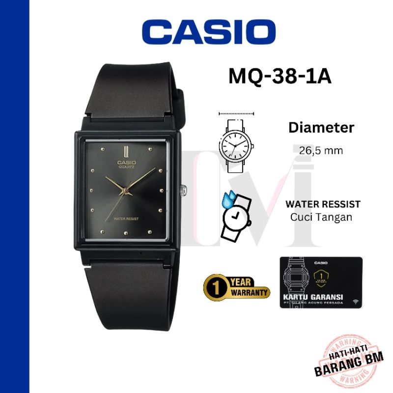 CASIO MQ-38-1A Jam Tangan Unisex Original Analog Karet Classic Antiair MQ-38-1ADF MQ38