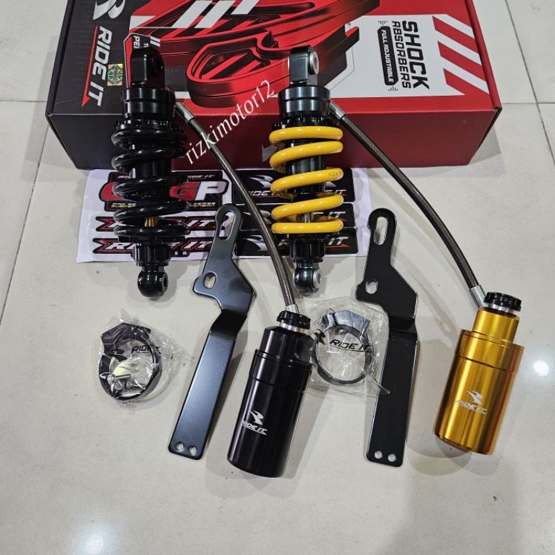 SHOCK BREAKER MONOSHOCK TABUNG RIDE IT GP103 BLACK GOLD SERIES DOUBLE CLICK NEW MX /MX KING 205MM