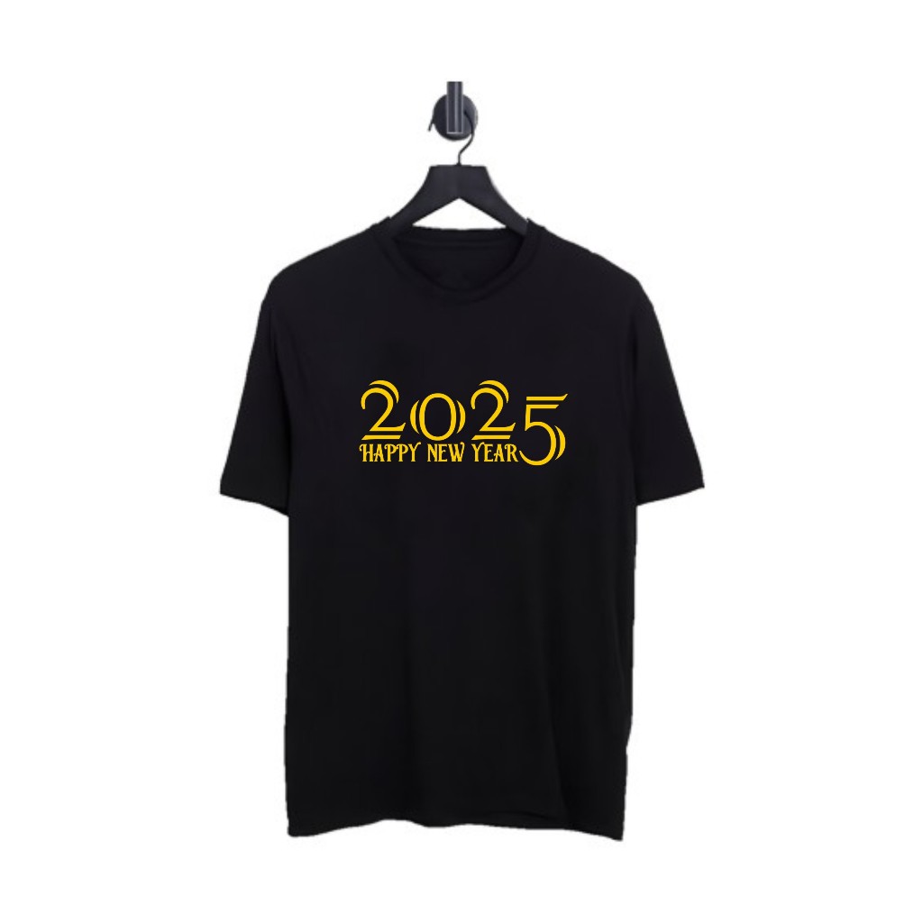 KAOS HAPPY NEW YEAR 2025 CUTTING KAOS PRIA KAOS DISTRO