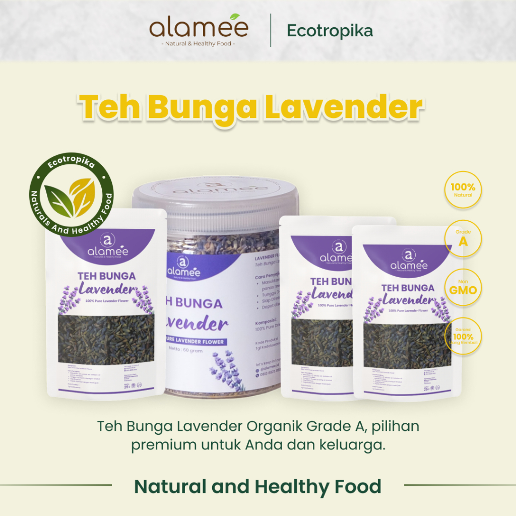 

Ecotroopika x Alamee Teh Bunga Lavender Organik Grade A Flower Tea Kering Dried