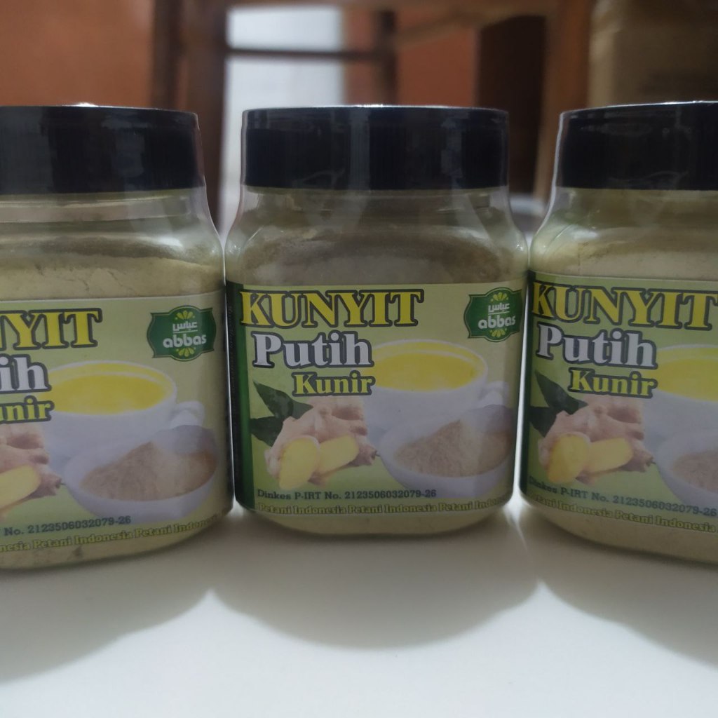 

Kunyit Putih Kunir Bubuk Abbas /Kunyit Putih Bubuk Petani Indonesia 100% Asli MURNI