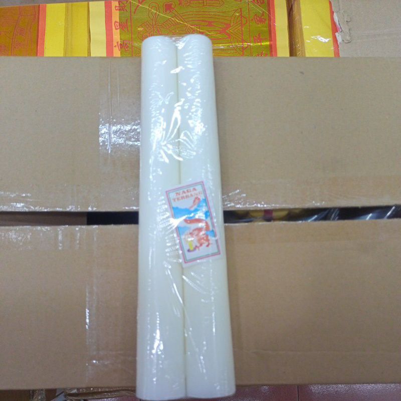 Lilin Altar warna putih, isi sepasang