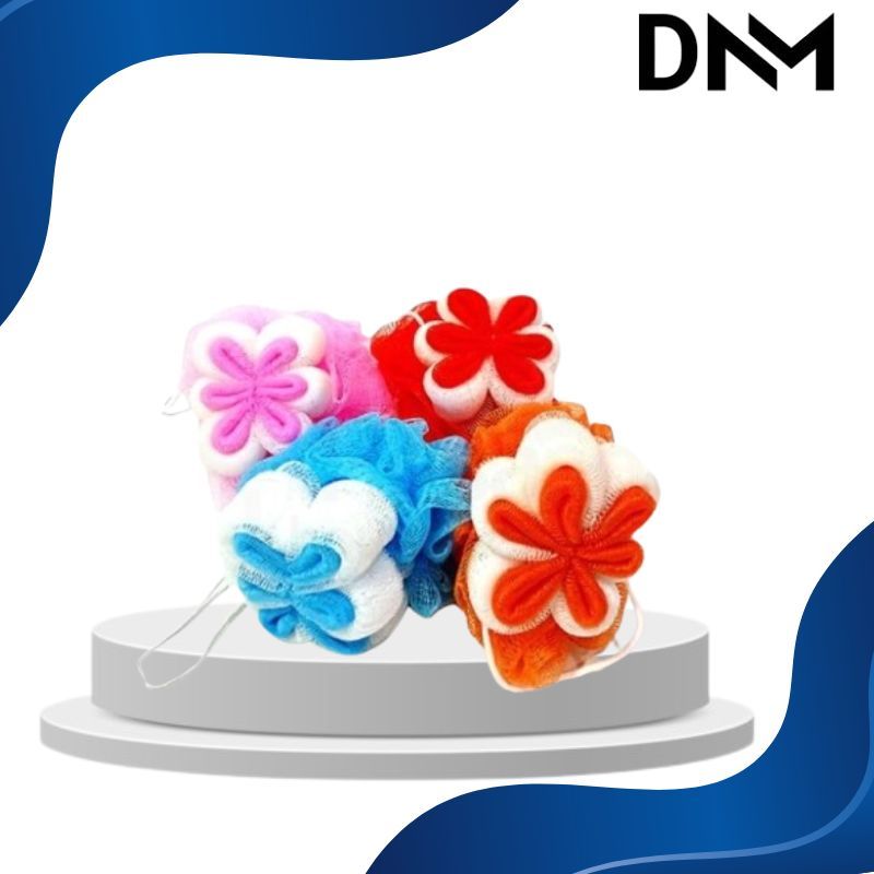 DNM - Spon Busa Mandi Jaring Bulat Bentuk Bunga Plum