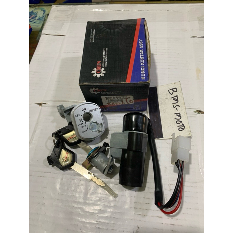 CRUN Kunci Kontak Set Assy 4 kabel Honda Supra X 125 fi