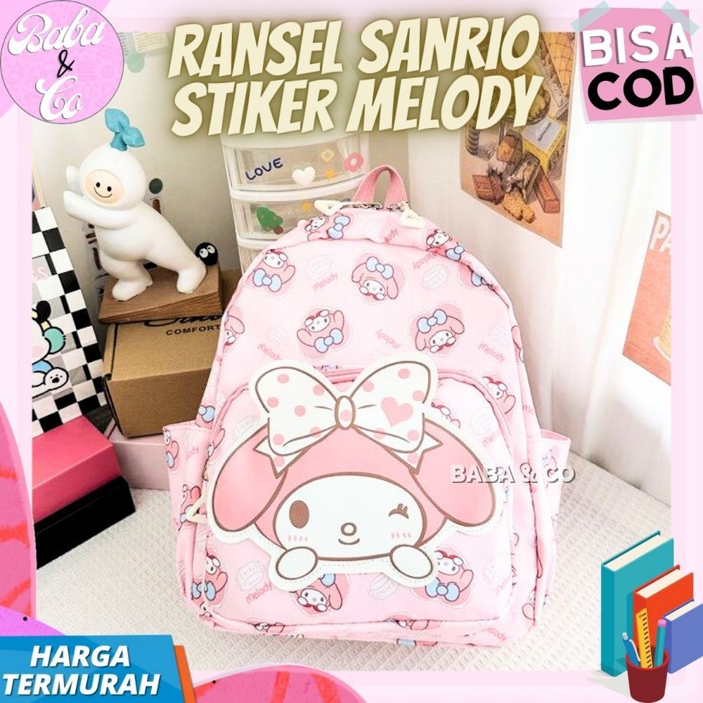 RANSEL SEKOLAH ANAK MELODY LUCU IMUT TAS RANSEL SANRIO STIKER MY MELODY UNIK MURAH TAS MY MELODY