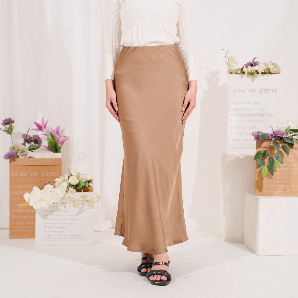 Rok Satin Satin Silk Skirt Lunar Mermaid Skirt