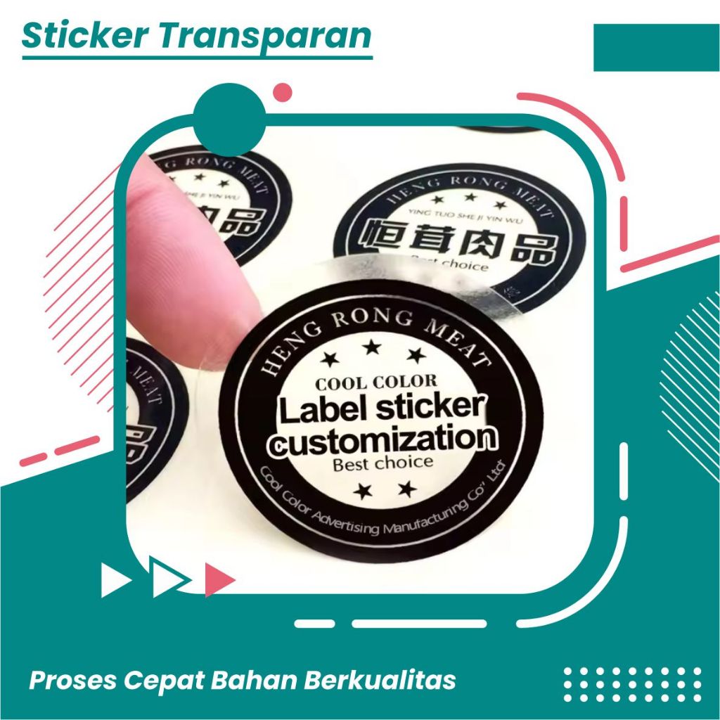 CETAK STICKER  ANTI AIR / STICKER LABEL / STICKER TRANSPARAN A3+ CUSTOM