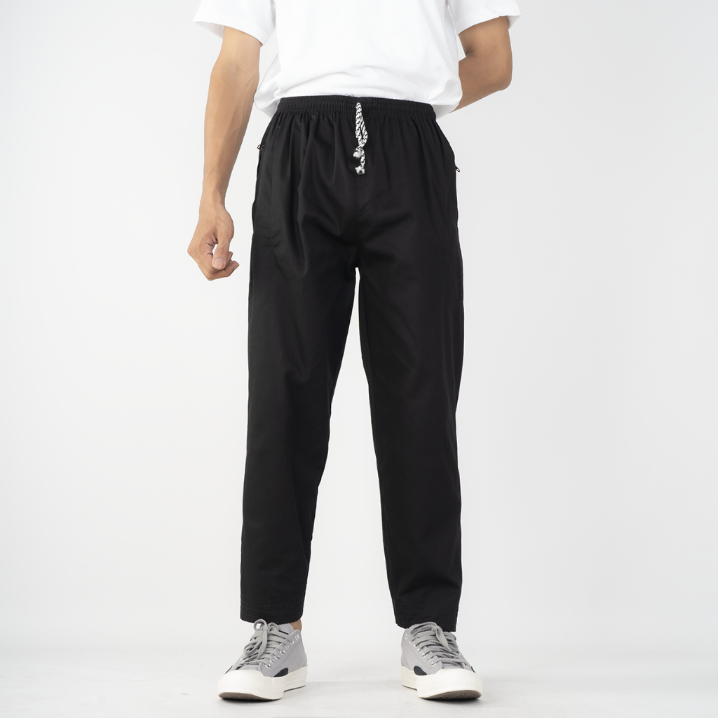 Basmala celana Gamis Pria Warna Hitam dan Putih Bahan Katun Celana Sholat Laki-Laki Exclusive