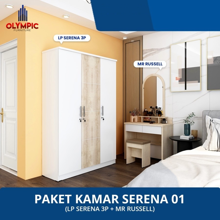 Paket Kamar Serena 01 / Olympic Lemari Baju + Meja Rias