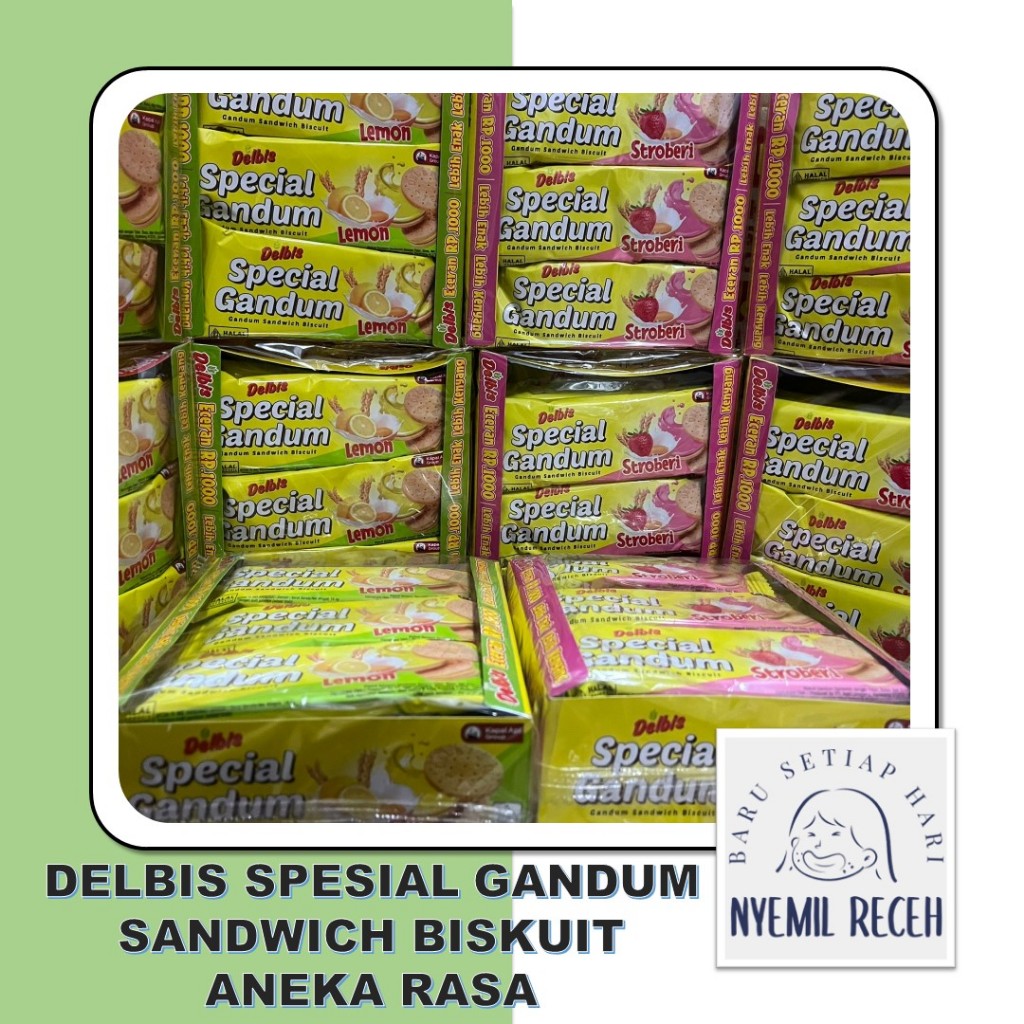 

Delbis Spesial Gandum Sandwich Biskuit Isi 19,4gr x 12pcs