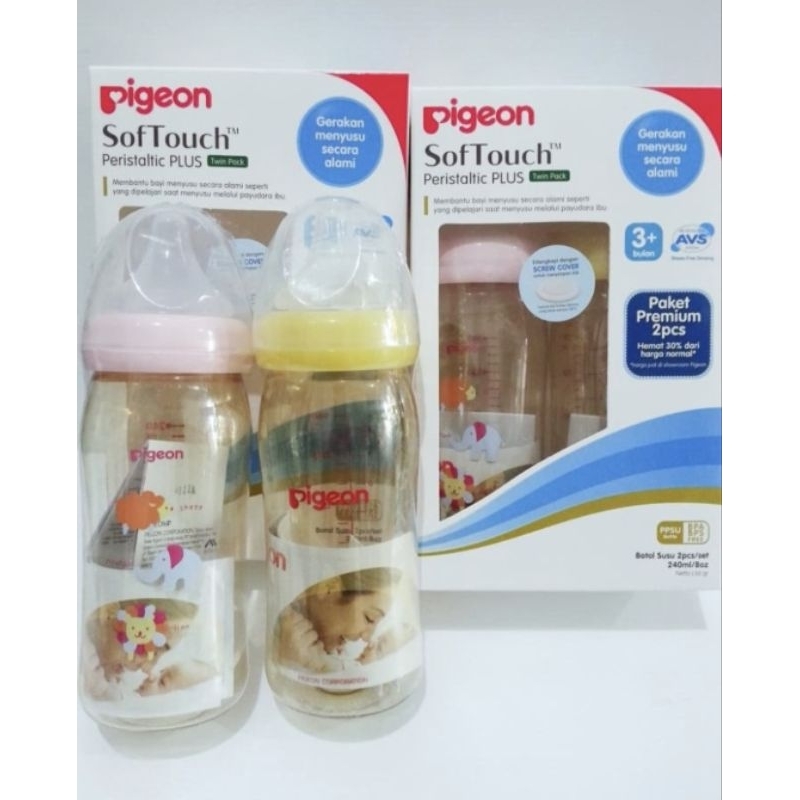ORIGINAL Ecer Satuan Botol Pigeon PPSU 240ml Wideneck Nipple Size M 3m / Pigeon PPSU Bottle 3m+