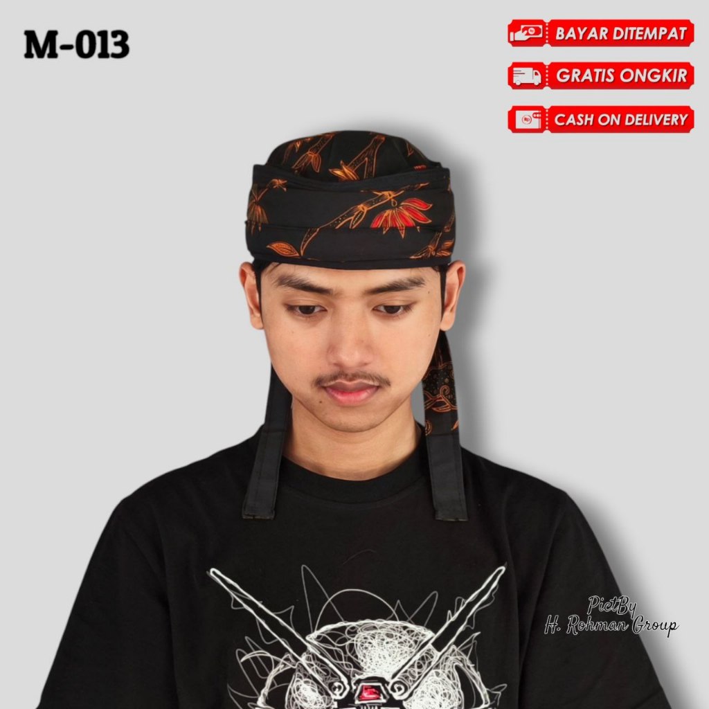 Peci Imamah Instan Khas Sunda Motif Batik Hitam