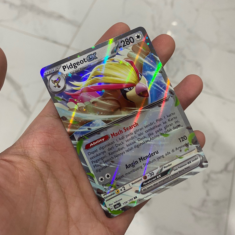 Pidgeot EX RR Foil Kartu Pokemon TCG Indonesia Pokemon ex rr tcg foil