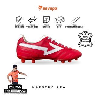 Sepatu Bola Sevspo Maestro Leather - Red / Sepatu Bola Kulit Nyaman/ Produk Original