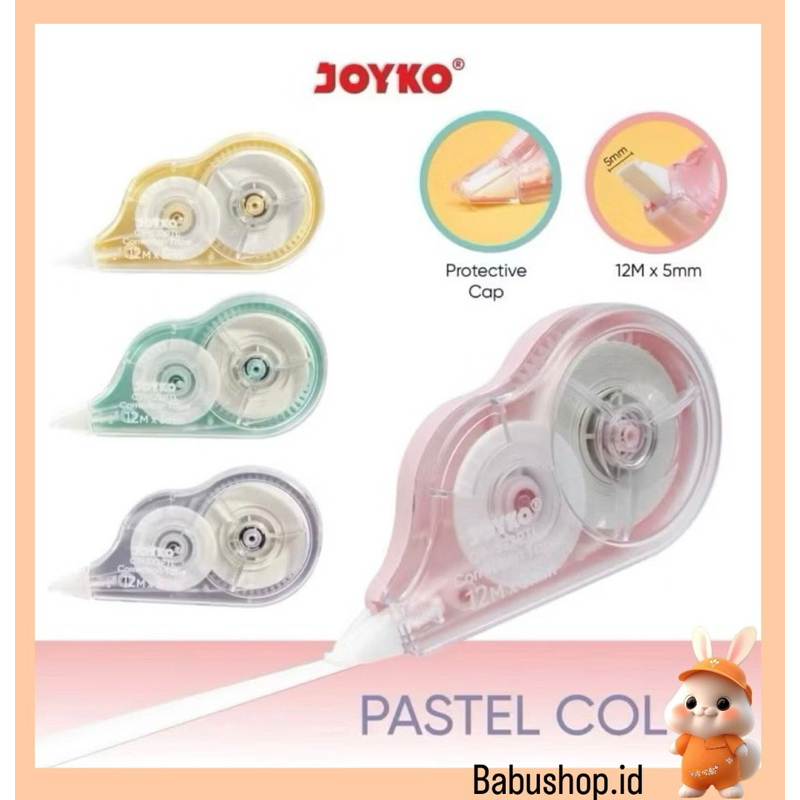 

BBS PITA KOREKSI CORRECTION TAPE JOYKO CT-522PTL PASTEL COLOR WARNA CANTIK