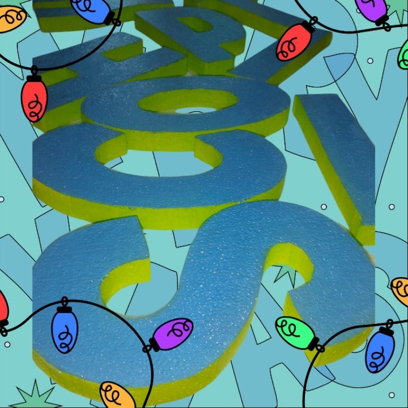 Dekorasi 17 Agustus Huruf / Angka 20cm Nama Styrofoam Gabus Timbul Merah Putih