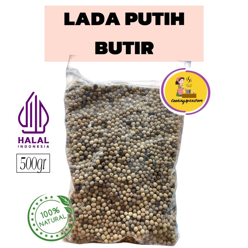 

Lada Putih Butir 500gr - 1KG / Merica Putih Utuh Premium / Whole White Pepper