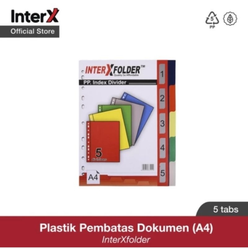 

Index Divider A4 Inter X 5 Tab / Pembatas Binder Ordner