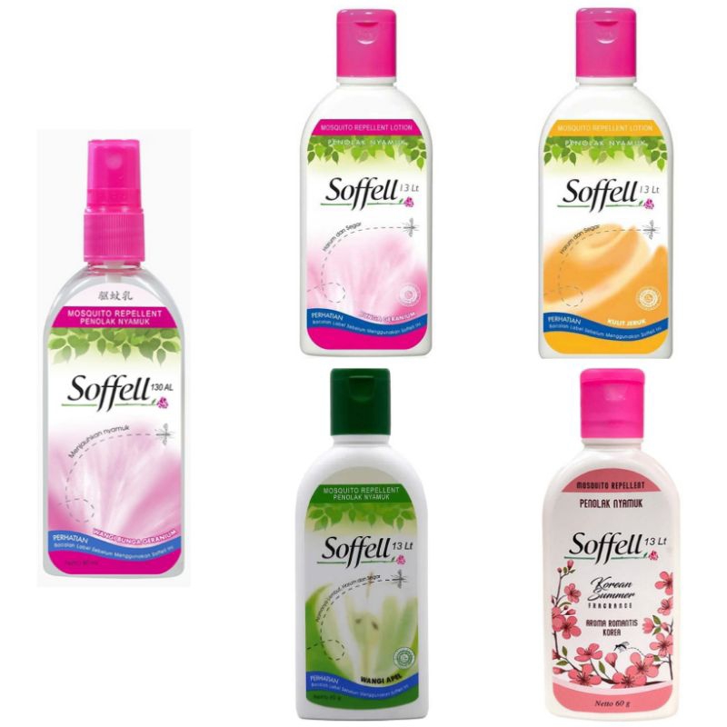 Soffell Geranium Jeruk Apel korean summer Botol Lotion Anti nyamuk sofel spray