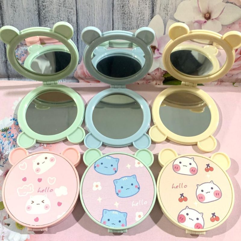 Kaca lipat 2 sisi kaca lipat makeup kaca lipat karakter