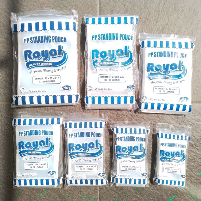 Plastik Mika Standing Pouch Royal | 9x15 | 10x17.6 | 12x20 | 14x22 | 16x24 | 16x32 | 20x29 ( Pak ) [