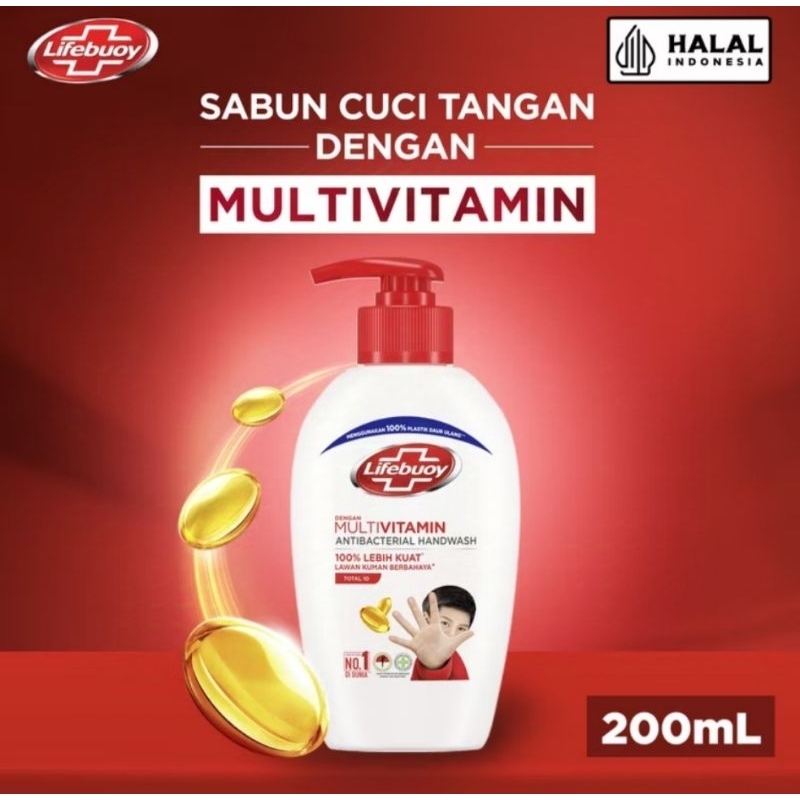 Lifebuoy Multivitamin Antibacterial Handwash Sabun Cuci Tangan botol 200mL