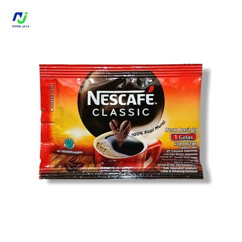 

NESCAFE Classic Kopi Robusta 100% Kopi Alami Paket 2 Pack Isi 20 Pcs@2g