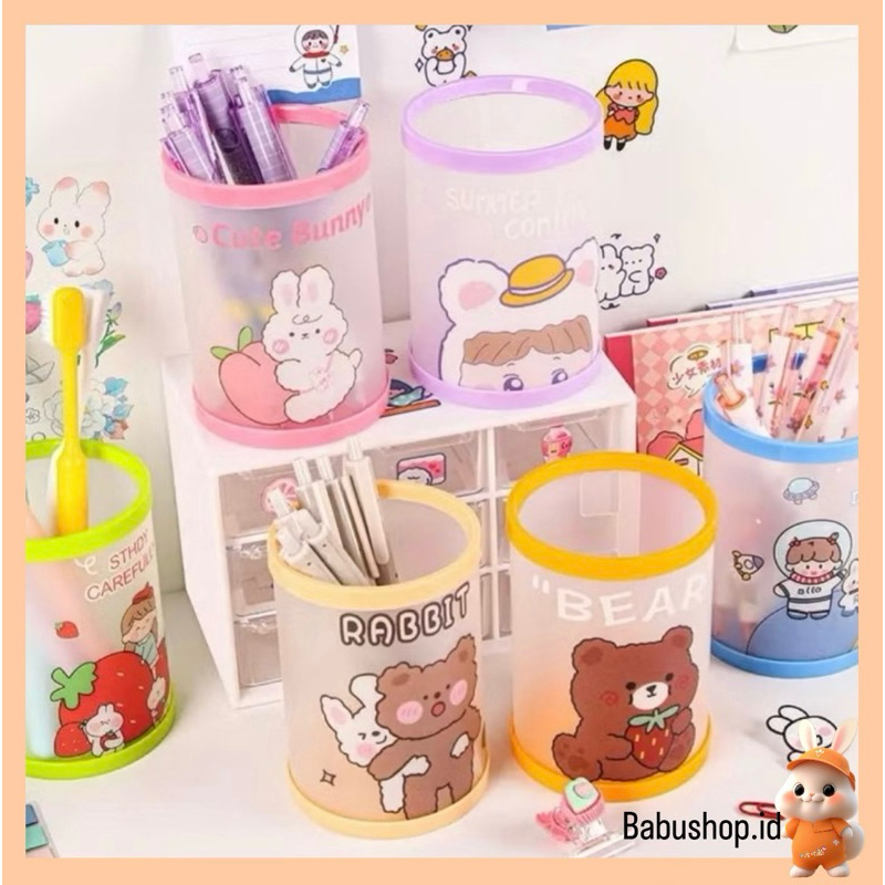 

BBS Tempat Pensil Karakter Meja Lucu / Tempat Kotak Pensil Bulat Karakter Kartun Serbaguna /
