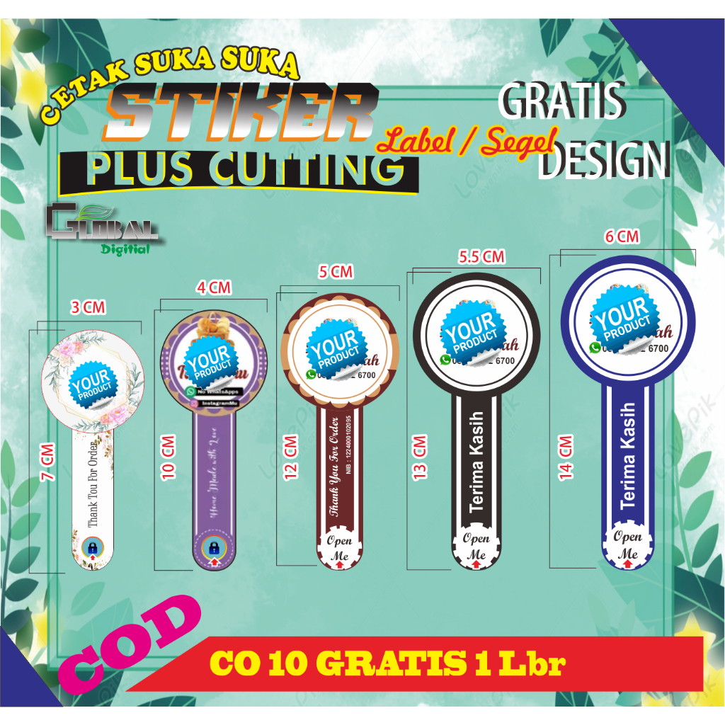 

STIKER PITA / STICKER LABEL CUSTOM / CROMO / VINIL / TRANSPARAN (PRINT & CUT) SUKA SUKA / LOGO UTK KEMASA / LOGO PITA
