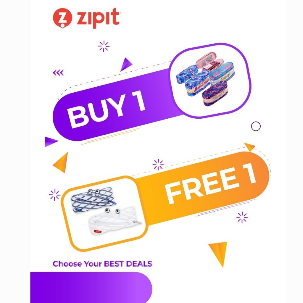

[B1G1] Zipit Expandable Pencil Case - Awesome + Zipit Clear Monster Pouch