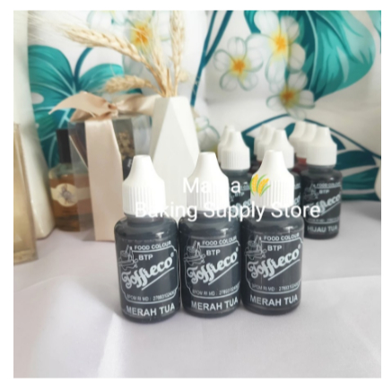 

TOFFIECO Food Coloring Pewarna Makanan Merah Tua DARK RED 30 cc