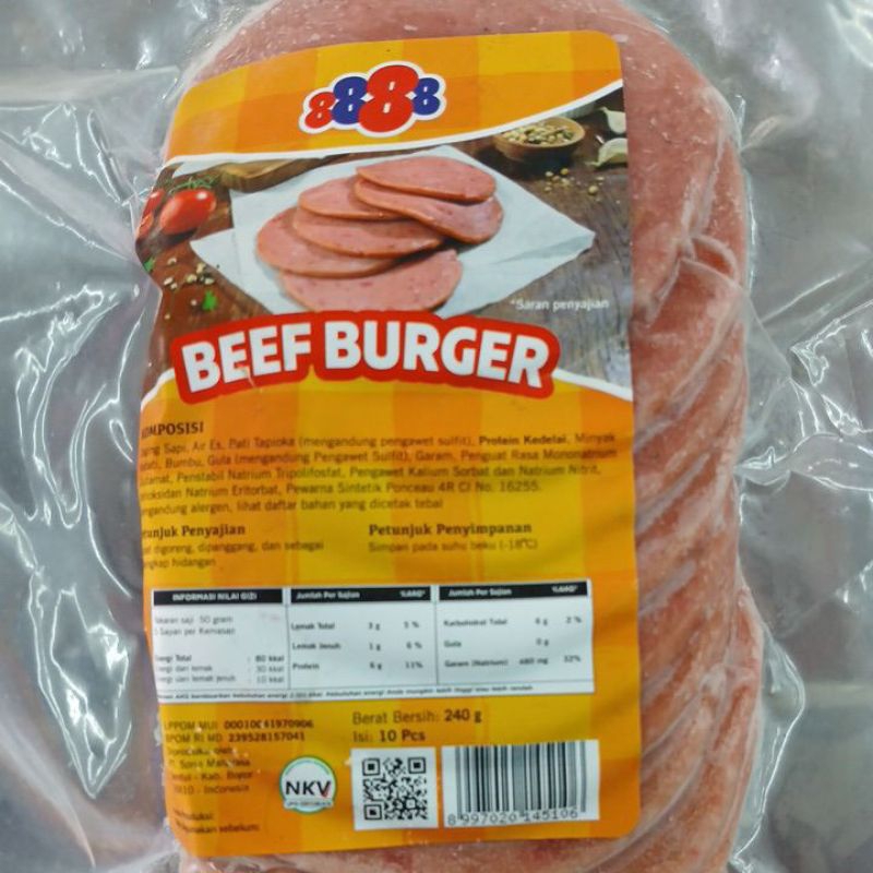 

BEEF BURGER 8888 ISI 10