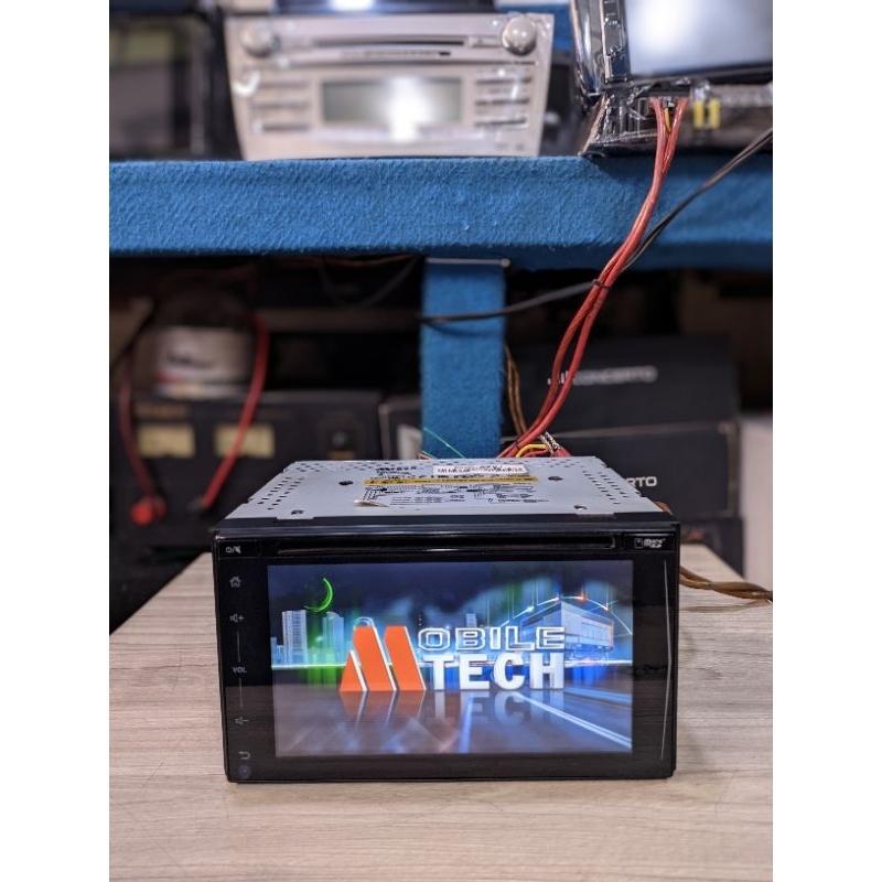head unit double din merk M TECH sudah bluetooth support kamera mundur