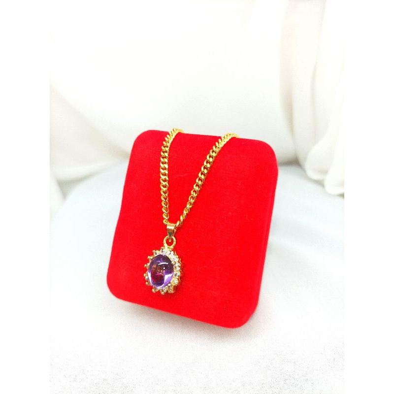 Lunaku jewelry | Kalung liontin batu bungur asli Lampung tanjung bintang