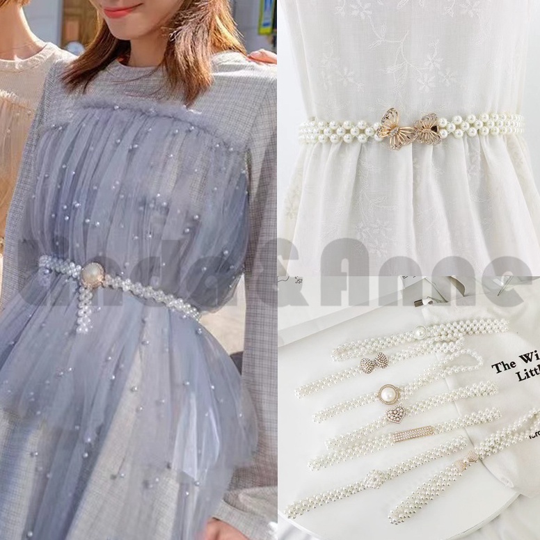 Serba diskon Ikat Pinggang Full Mutiara Imitasi Terbaru Style Women Pearl Belt  Gesper Mutiara