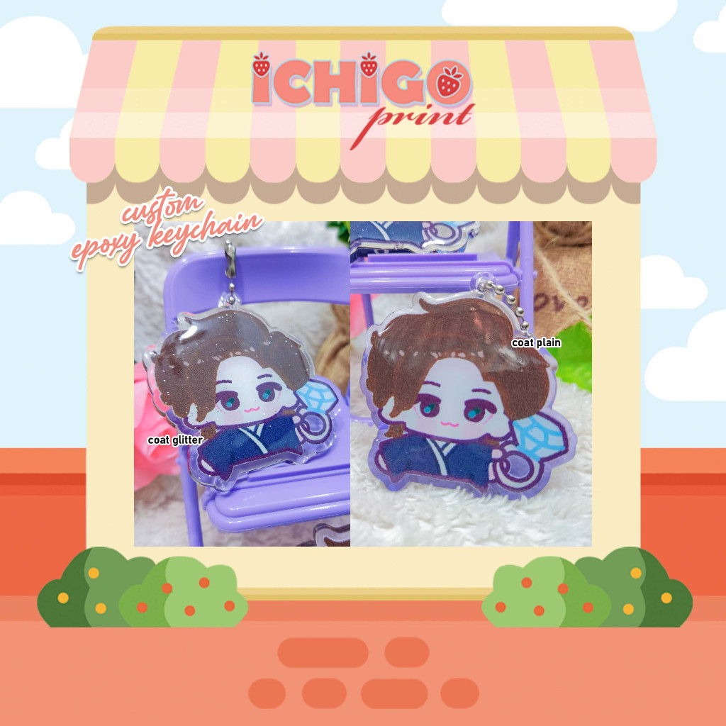 ICHIGO PRINT custom epoxy keychain gantungan kunci resin epoxy