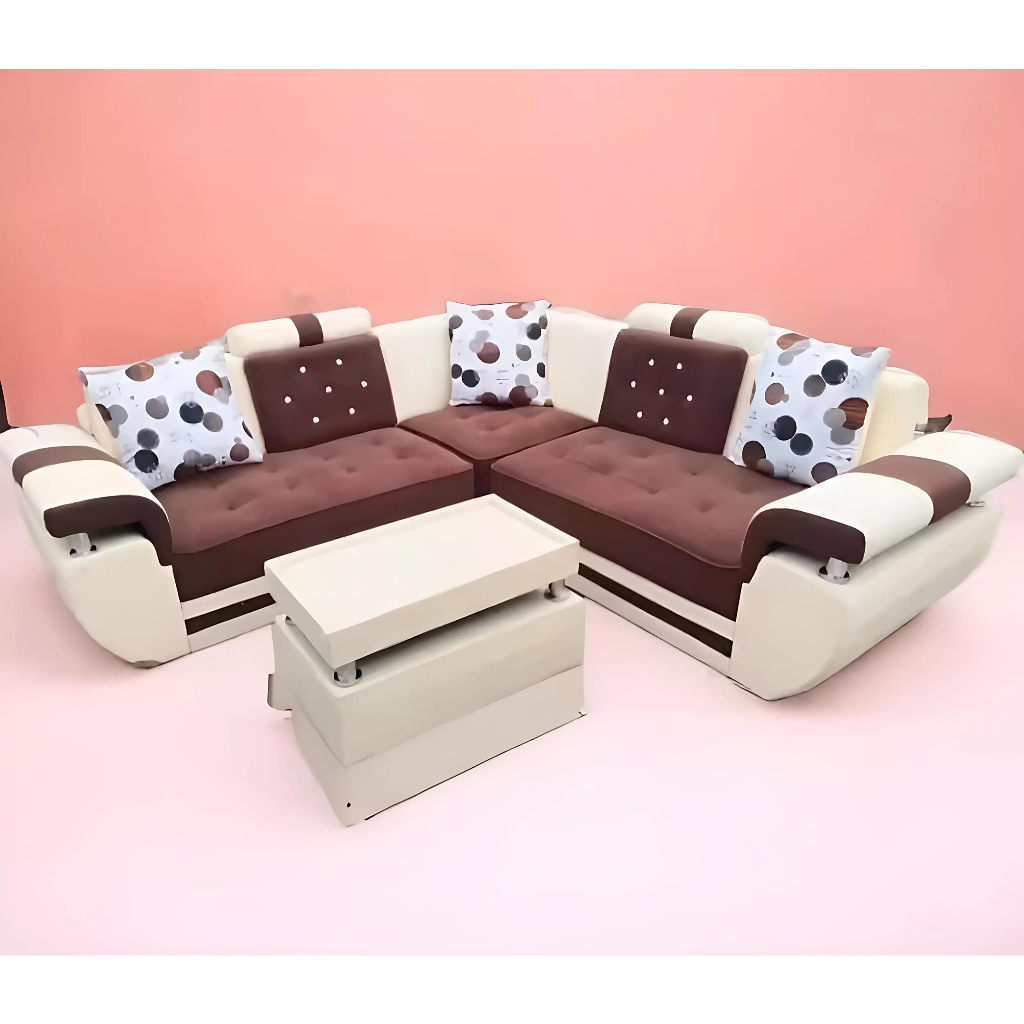 sofa sudut L type angsa + meja