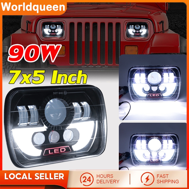 Lampu Led Depan Variasi Kotak 5x7 Inch Spyder 90 Watt JEEP KATANA FEROZA TAFT L300 IMPORT