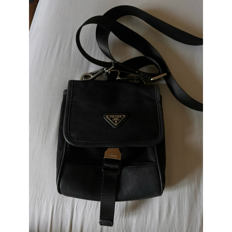 Prada Messenger Sling Bag Crossbody Nylon Black