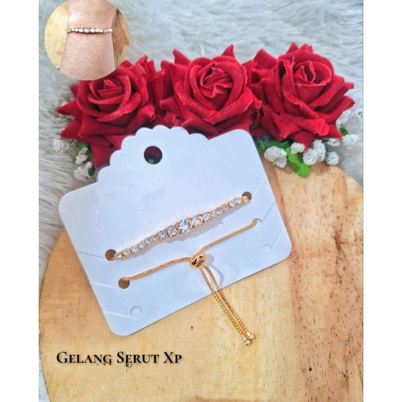 Gelang Serut Fuji XP Combinasi Permata Anti Karat | Gelang Perhiasan Fuji, Gelang Wanita Model Fuji 