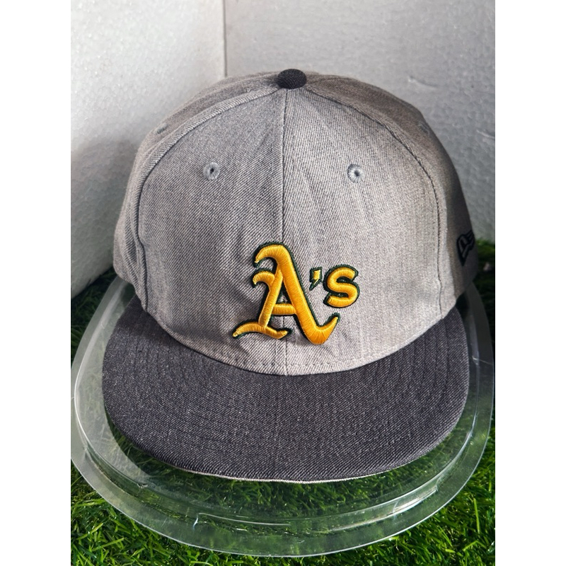 Topi New Era Snapback Model Build Up Size 7 1/4 57,7 cm Oakland Athtelics Mlb 100% Original