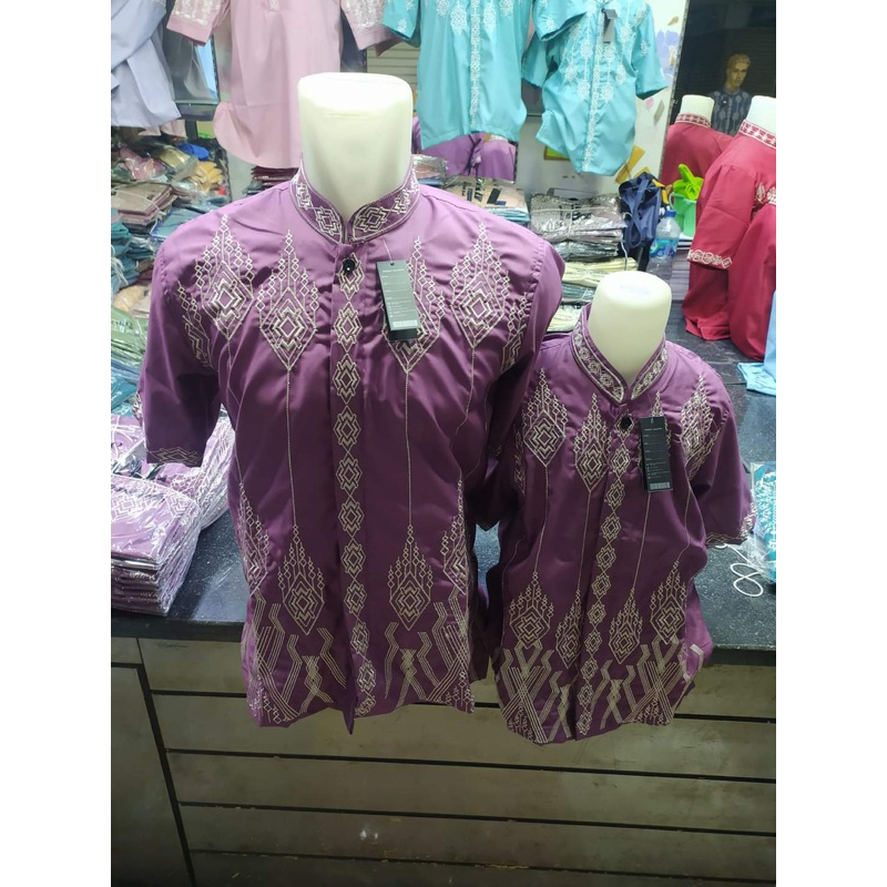 Koko bordir Cipule ayah dan anak /koko couple anak/set couple /koko couple ayah dan anak