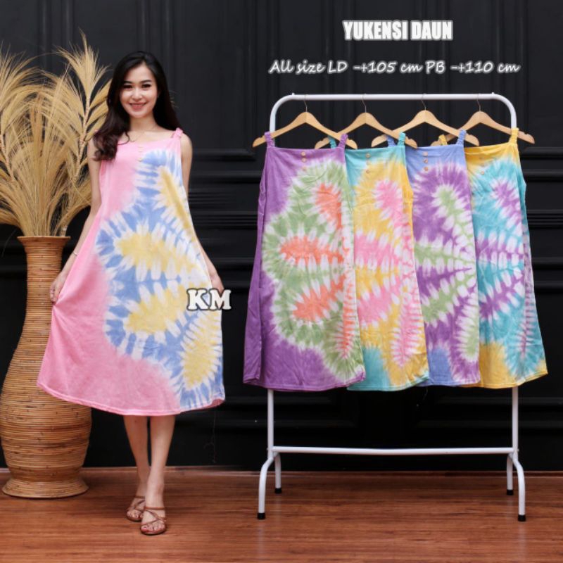 Yukensi Wanita  Dewasa Motif daun, Bahan kaos  Panjang  Daster Baju Daster Santai