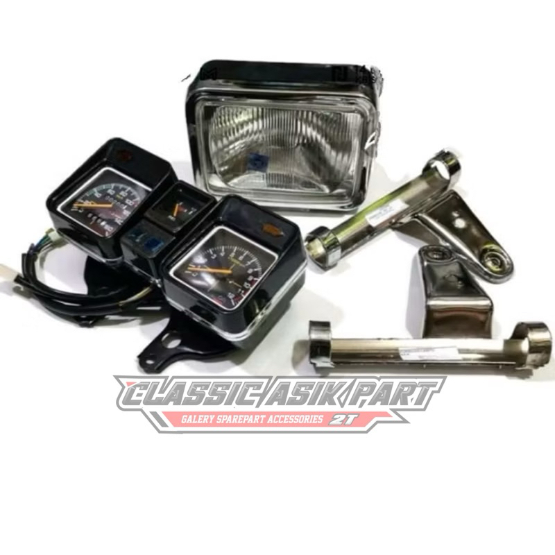 Paket Set Rx King Cobra Lampu Depan Breket Lampu Dan Spidometer Rx King Cobra Rx King Lama