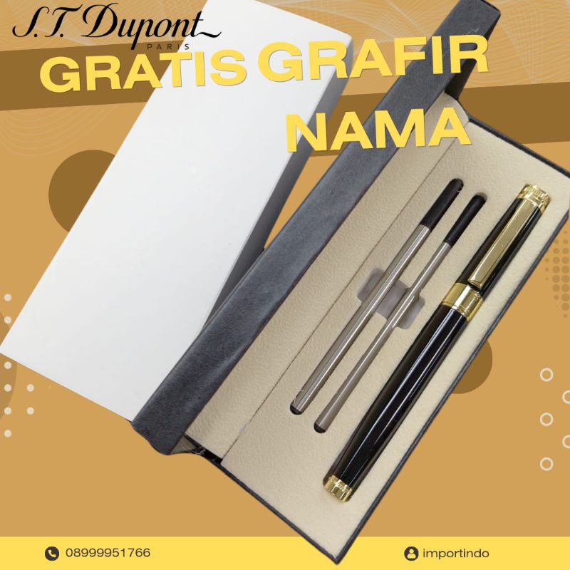 

pulpen dan refill mewah dupont elegant dan exclusive gratis grafir nama atau logo souvenir kado promosi giftset hampers