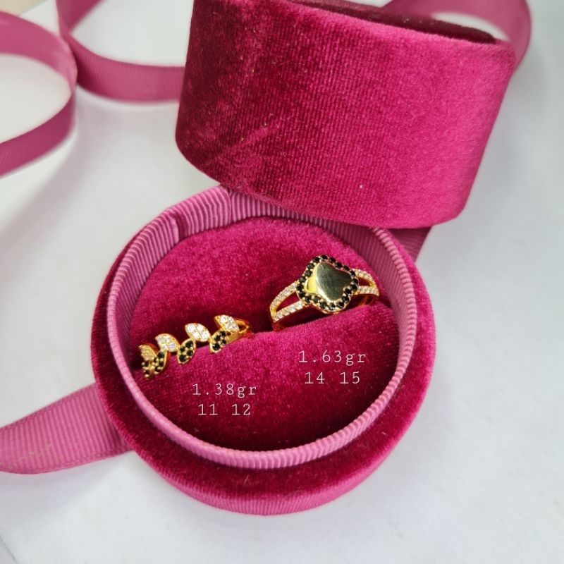 Cincin Emas Asli Diamonds Alike Mewah Terbaru‼️Cincin Emas Permata Hitam Kadar 375