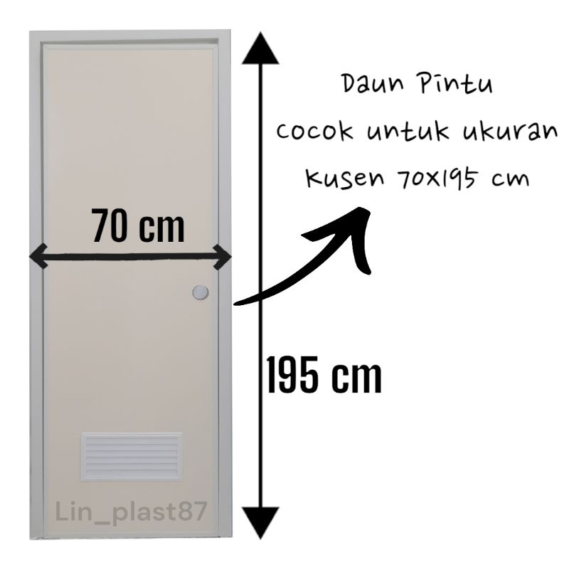 DAUN PINTU KAMAR MANDI PVC PUSO TEBAL(TANPA KUSEN)